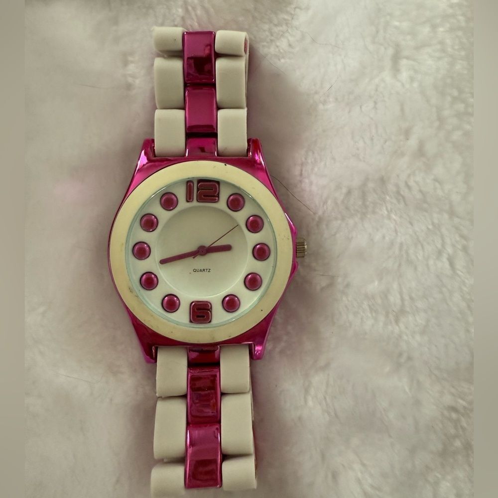 Women’s Pink and White Watch